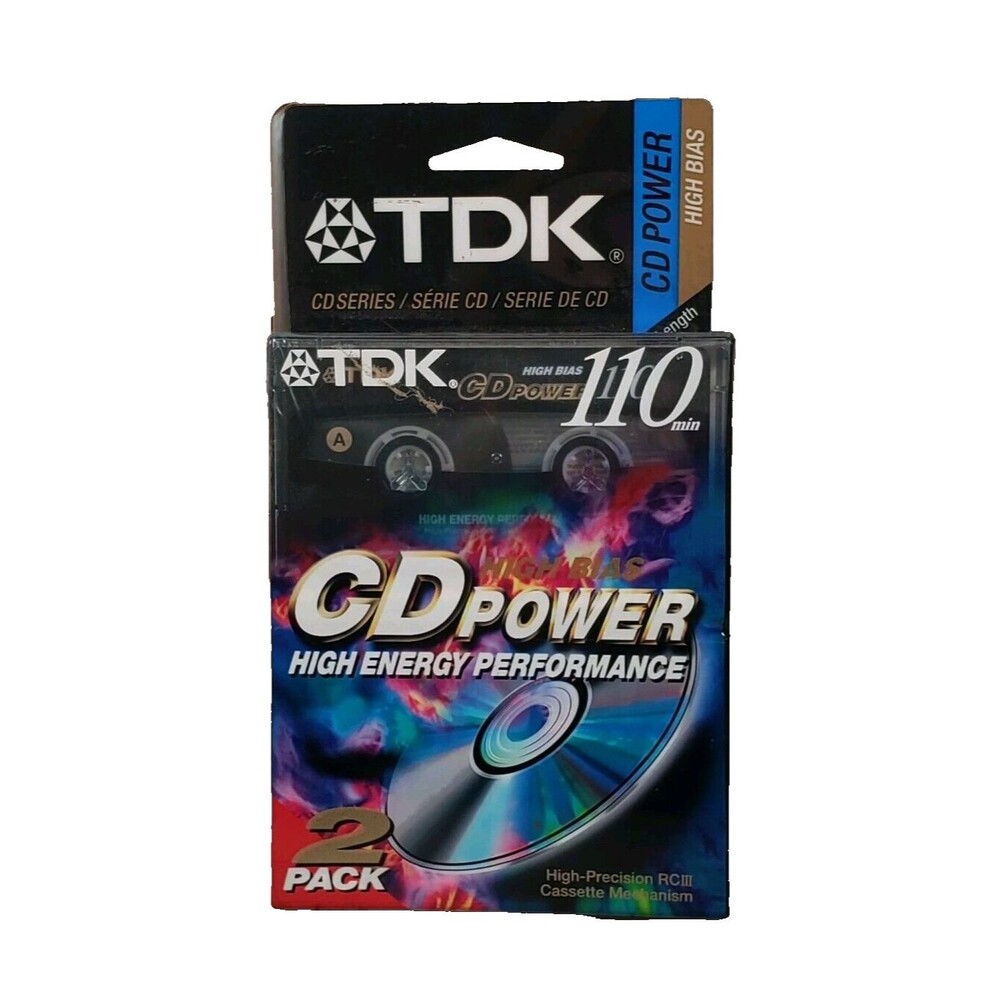 2 TDK CD Power 110 High Bias Type II Blank Audio Cassette Tapes New Sealed NIP